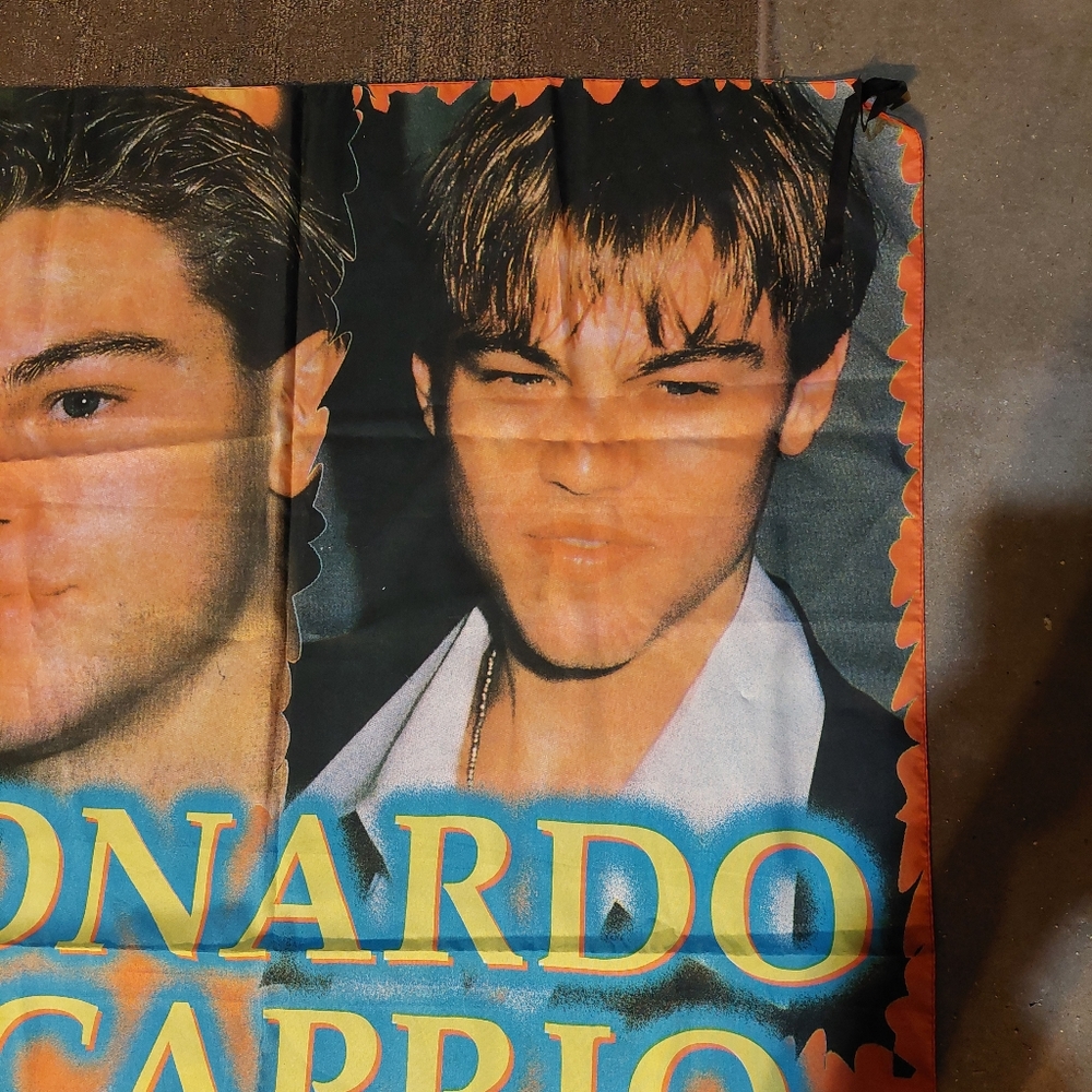 Leonardo DiCaprio Collage Tapestry Banner Vintage 90s Flag 55x37 - Picture 4 of 6